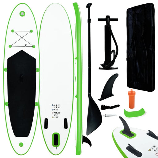 Inflatable Stand Up Paddleboard Set Green and White Kxitx