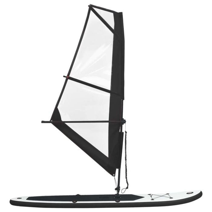 Inflatable Stand Up Paddleboard With Sail Set Black