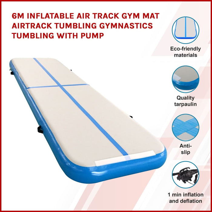 6m Inflatable Air Track Gym Mat Airtrack Tumbling