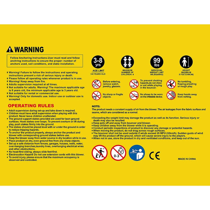 Inflatable Water Slide Kids Jumping Castle Splash Outdoor