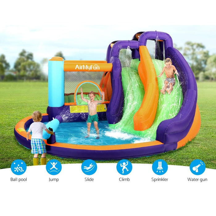 Inflatable Water Slide Kids Jumping Castle Splash Outdoor