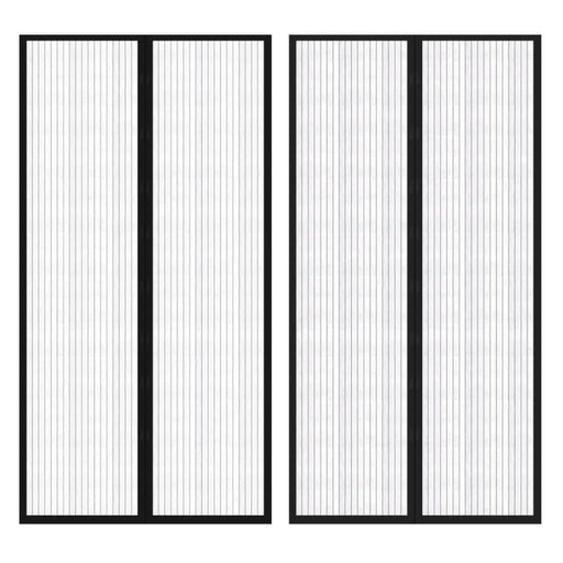 Insect Door Curtain 210 x 100 Cm 2 Pcs Magnet Black