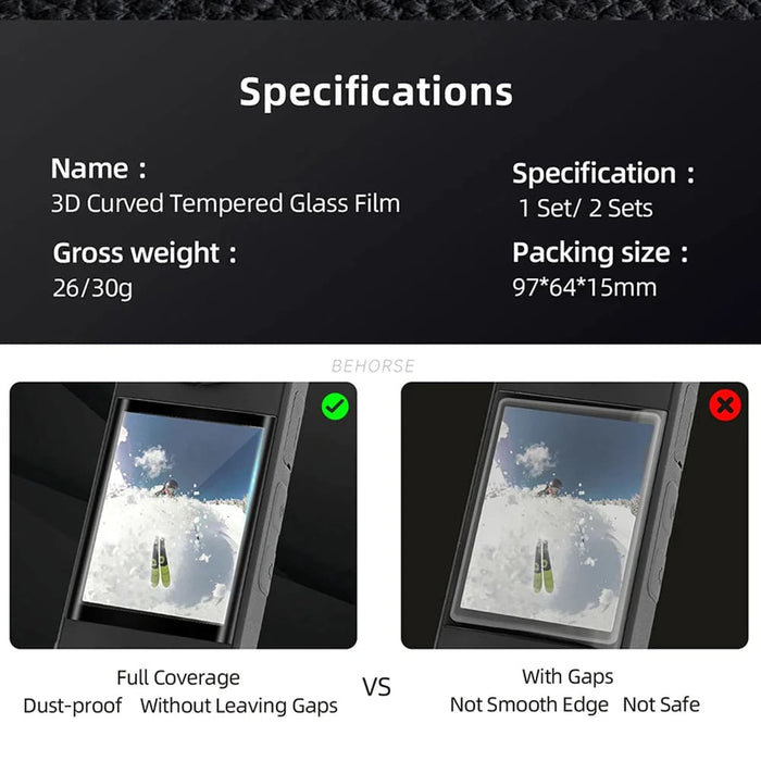 For Insta360 X3 2pcs Hd Screen Protector Lens Scratchproof
