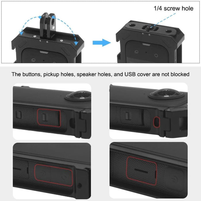 Insta360 X3 Metal Protective Cage Rig Housing Frame