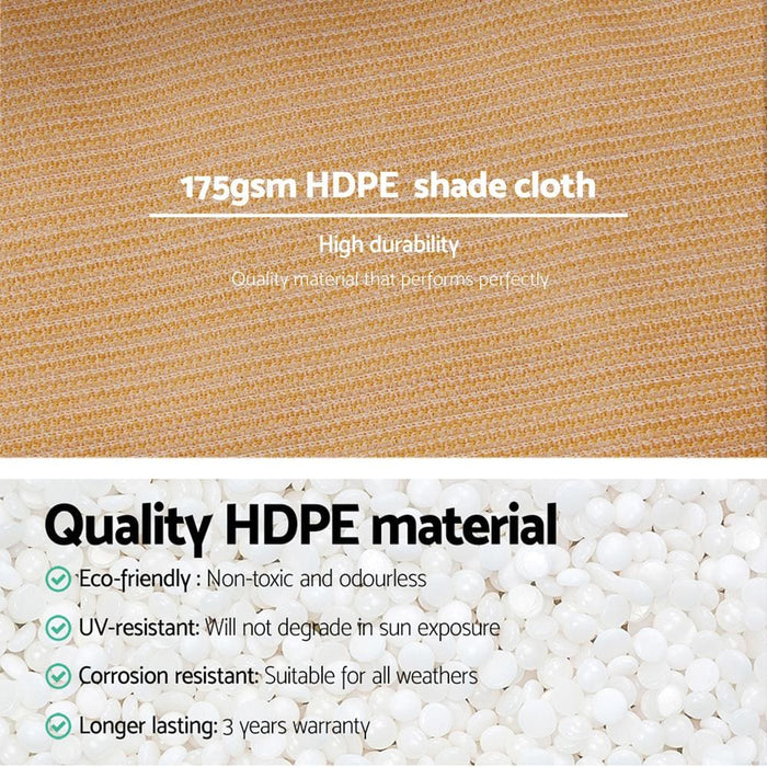 Goslash Picks Instahut 3.66 x 10m Shade Sail Cloth - Beige