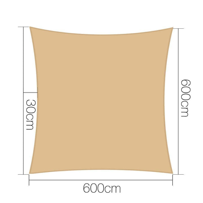 Instahut 6x6m 280gsm Shade Sail Sun Shadecloth Canopy Square
