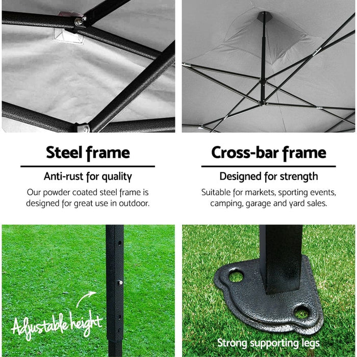 Instahut Gazebo Pop Up Marquee 3x3 Outdoor Wedding Base Pod