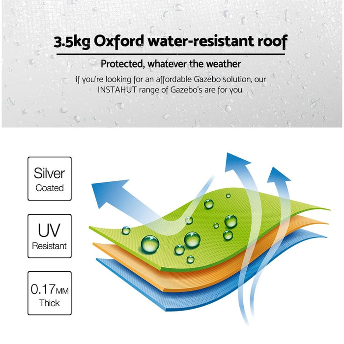 Instahut Gazebo Pop Up Marquee 3x3 Outdoor Wedding Base Pod