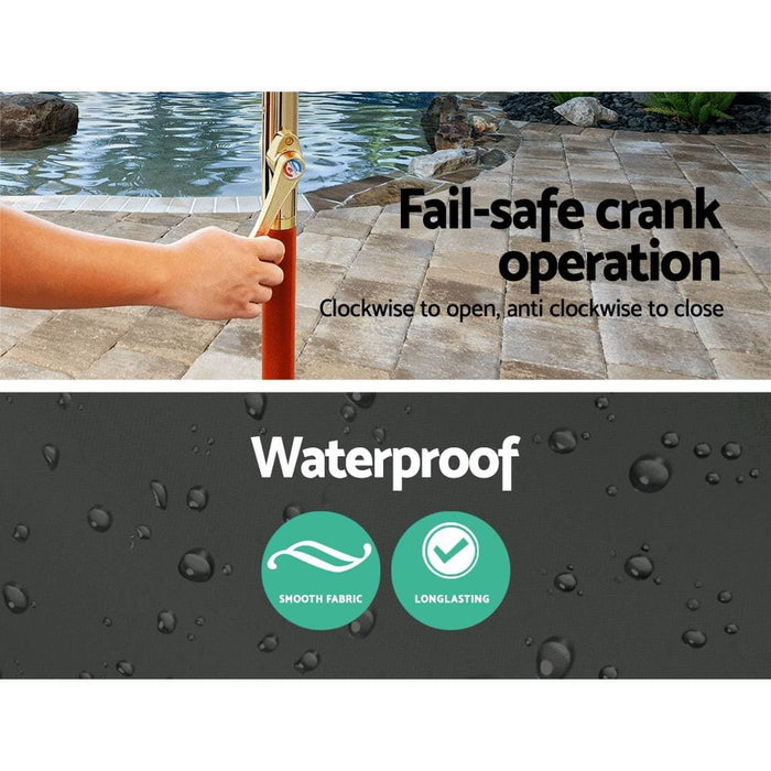 Instahut Outdoor Umbrella Pole Umbrellas 3m w Base Garden