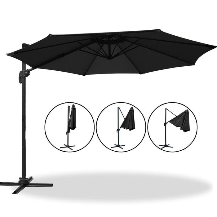 Instahut Roma Outdoor Umbrella - Black