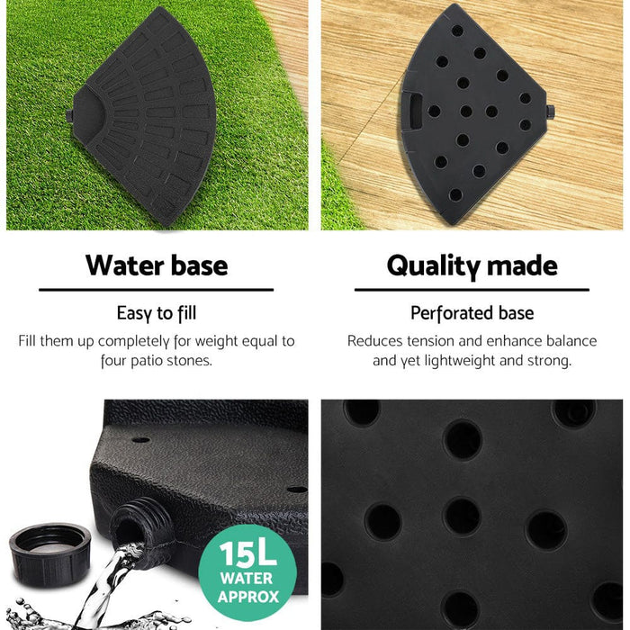 Instahut 3m Umbrella with 48x48cm Base Outdoor Umbrellas