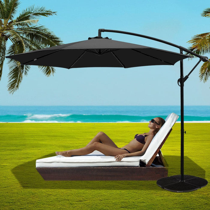 Instahut 3m Umbrella With 48x48cm Base Outdoor Umbrellas