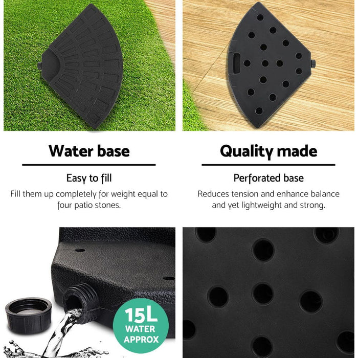 Instahut 3m Umbrella With 48x48cm Base Outdoor Umbrellas