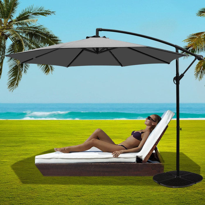 Instahut 3m Umbrella With 48x48cm Base Outdoor Umbrellas