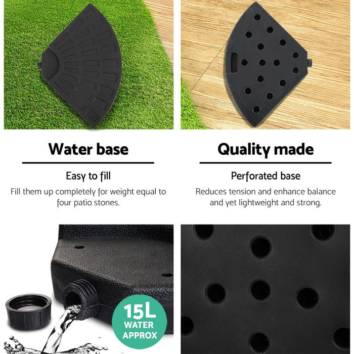 Instahut 3m Umbrella With 48x48cm Base Outdoor Umbrellas