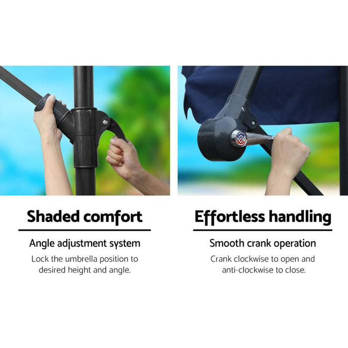 Instahut 3m Umbrella with 48x48cm Base Outdoor Umbrellas