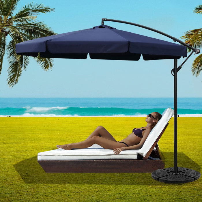 Instahut 3m Umbrella with 48x48cm Base Outdoor Umbrellas