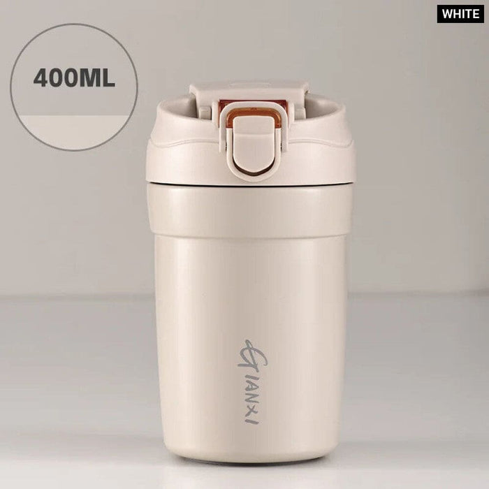 Insulated Ceramic Mug with Straw