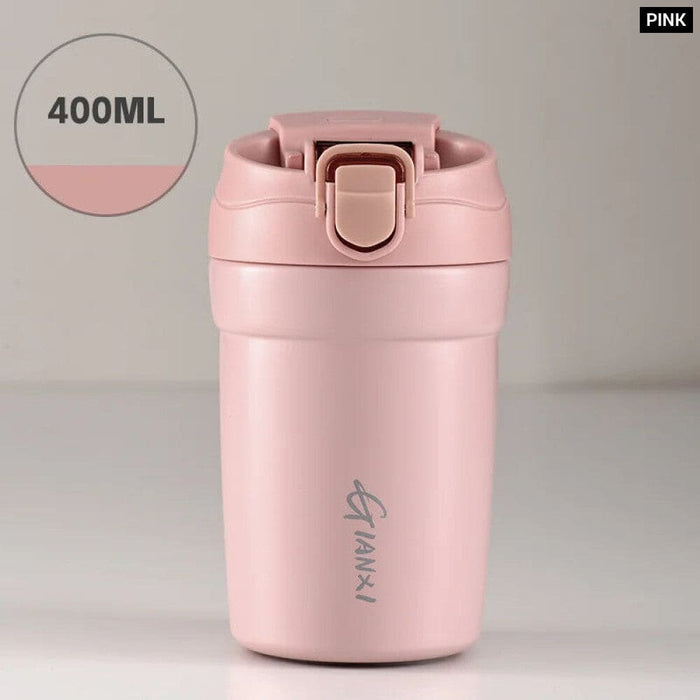 Insulated Ceramic Mug with Straw