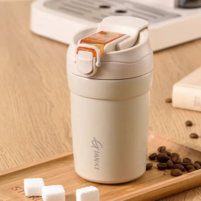 Insulated Ceramic Mug with Straw