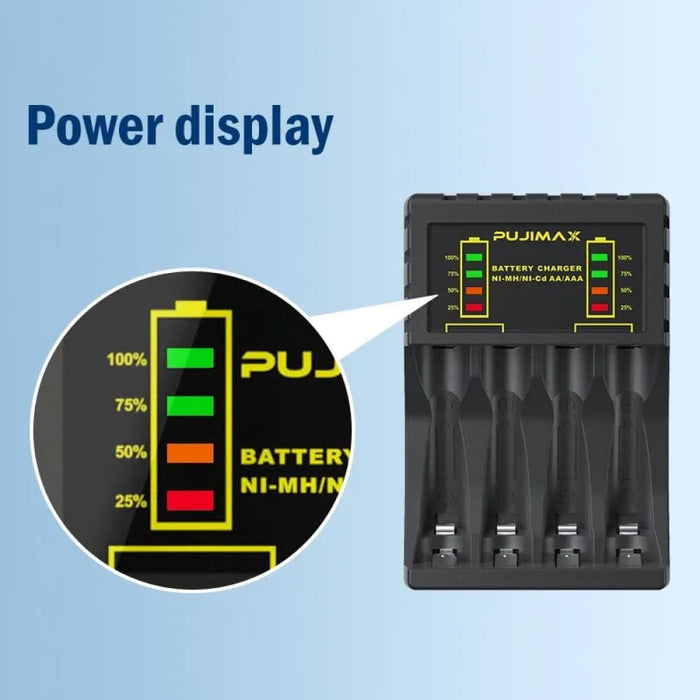 Intelligent Fast Charger for Aaa Aa Nicd Batteries 4 Slots