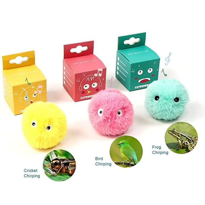 Interactive Electric Cat Toy with Catnip Plush Squeak Ball