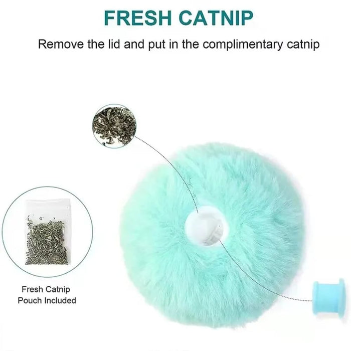 Interactive Electric Cat Toy with Catnip Plush Squeak Ball