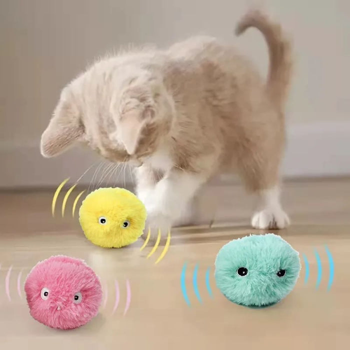 Interactive Electric Cat Toy with Catnip Plush Squeak Ball