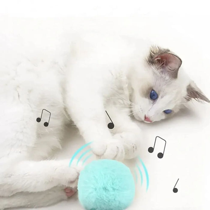 Interactive Electric Cat Toy with Catnip Plush Squeak Ball