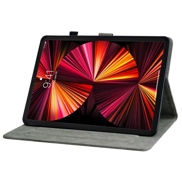 Ipad Pro 12.9 2022/2021/2020 Tiger Pattern Pu Tablet Case