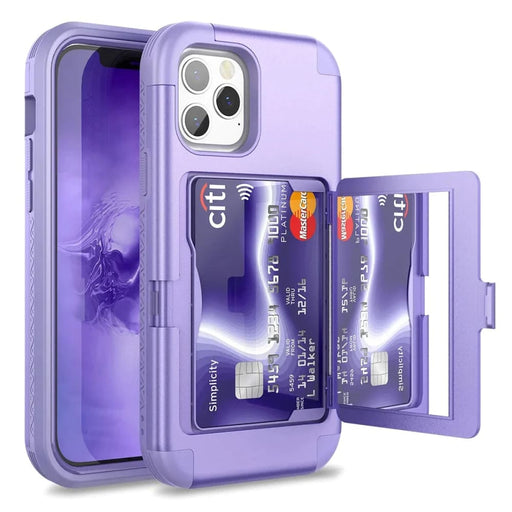 Iphone 12 Credit Card Wallet Case Shockproof Tpu Armor Cover