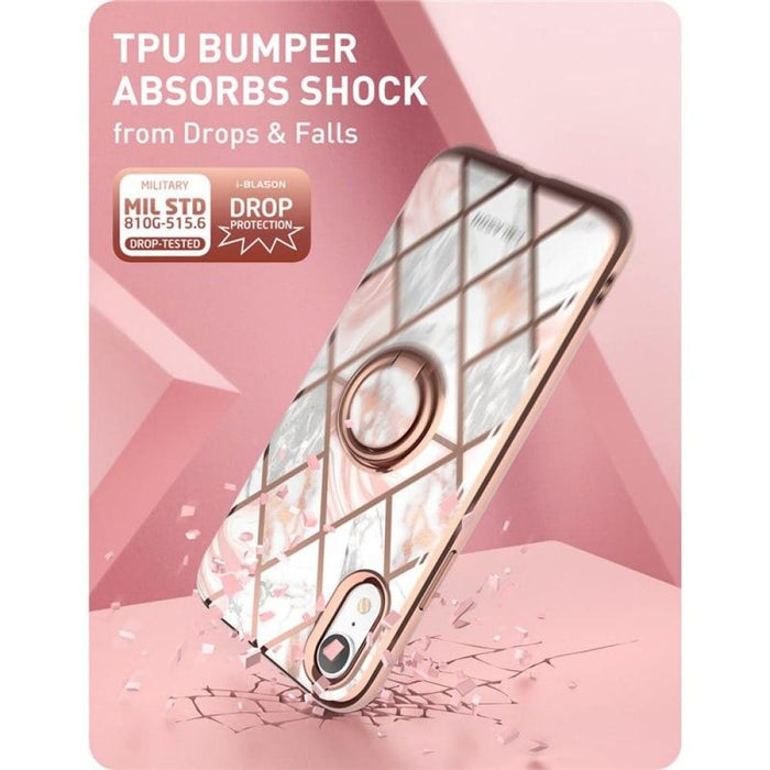 For Iphone Xr Case Snap Slim Marble Cover with Built-in 360°