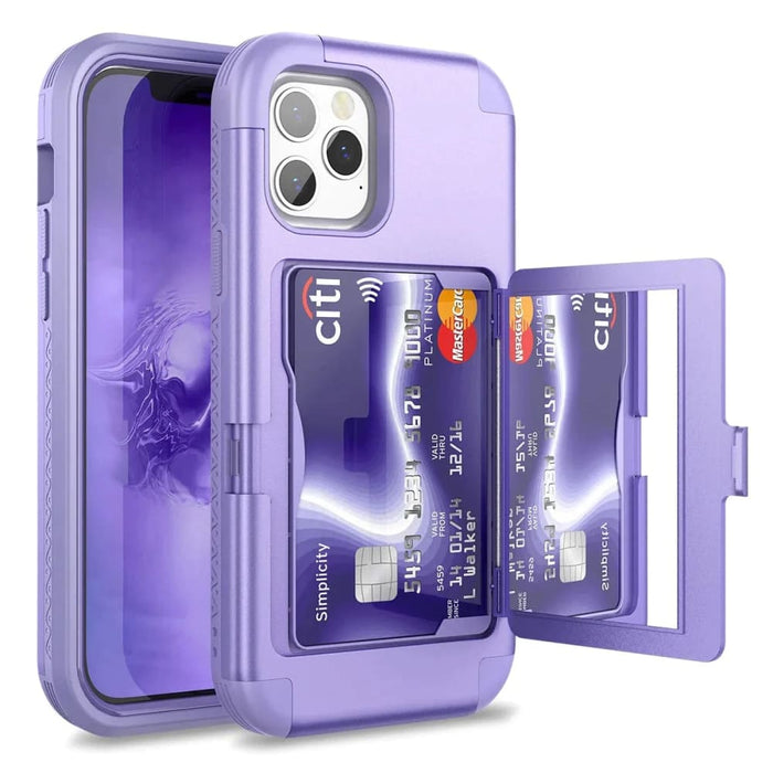 Iphone11/12 Wallet Shockproof Tpu Cover With Card Slot