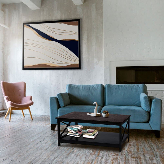 Irene Black Cross Coffee Table