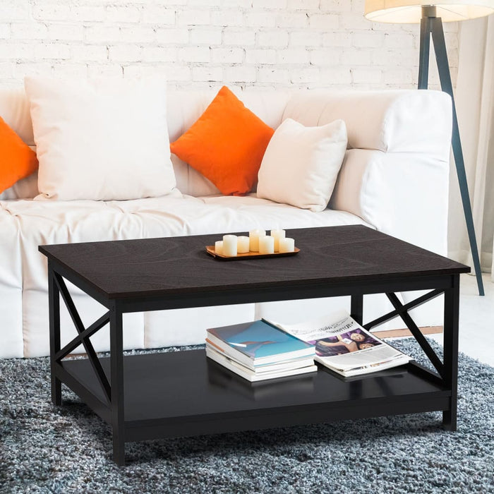 Irene Black Cross Coffee Table
