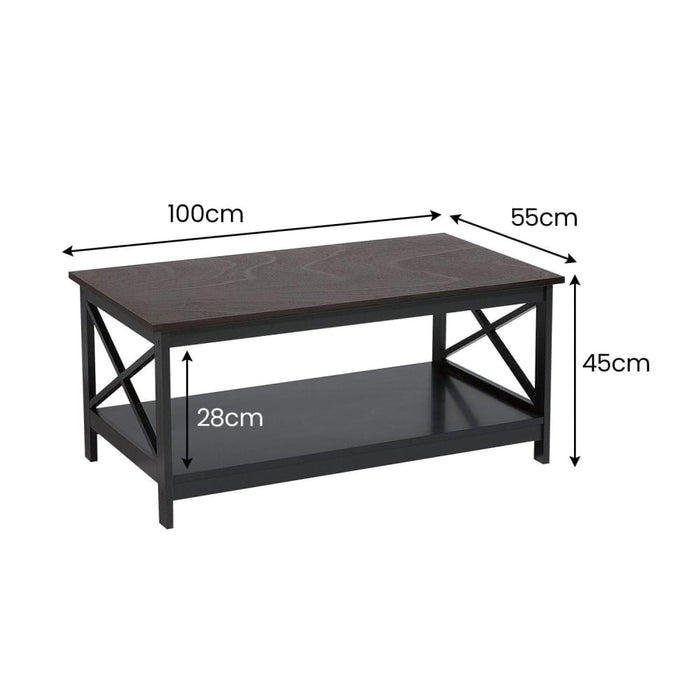 Irene Black Cross Coffee Table
