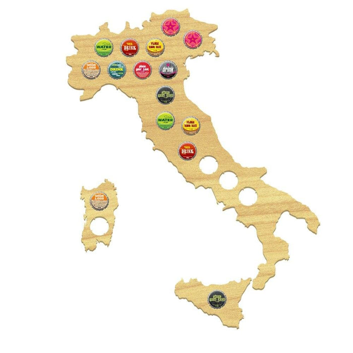 Italy Beer Cap Map
