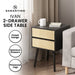 Ivan Bedside Table Night Stand - Black/natural