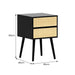 Ivan Bedside Table Night Stand - Black/natural