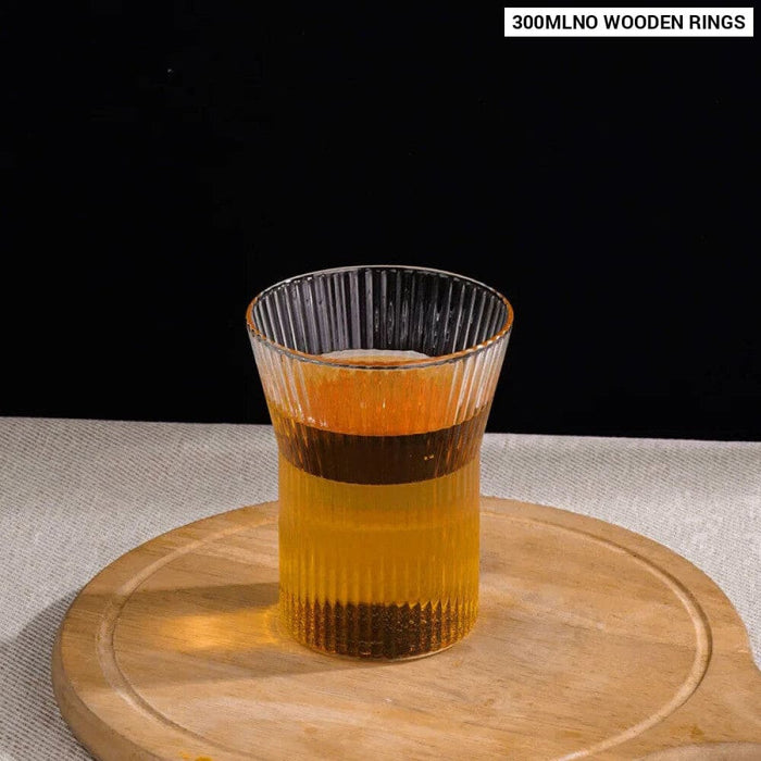 Japanese Style Glass Coffee Mug with Walnut Sleeve