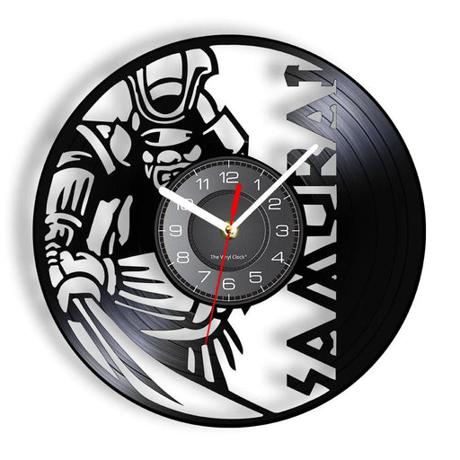 Japanese Warrior Vinyl Record Wall Clock