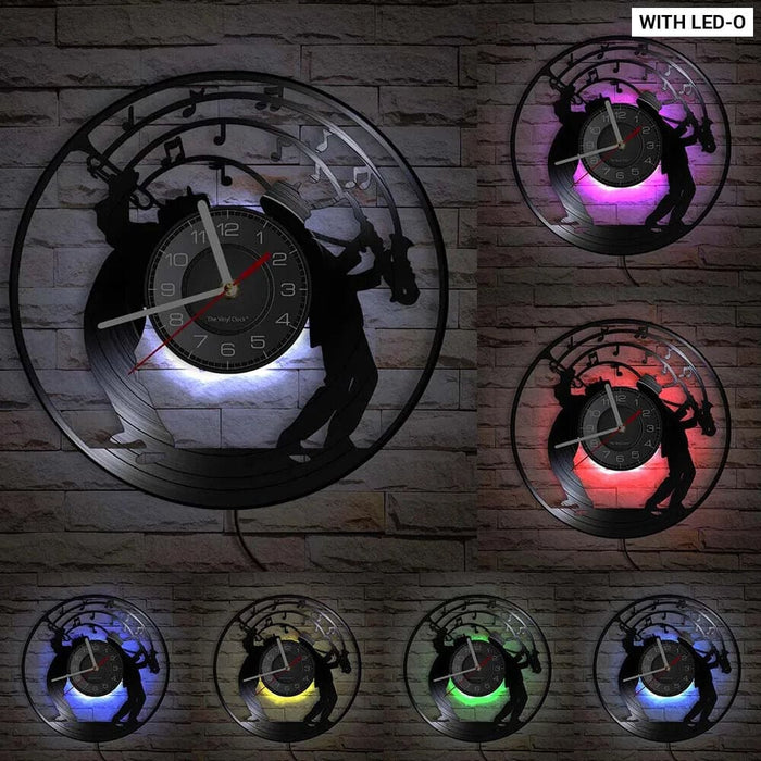 Jazz Band Vinyl Record Wall Clock