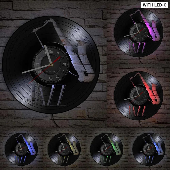 Jazz Band Vinyl Record Wall Clock