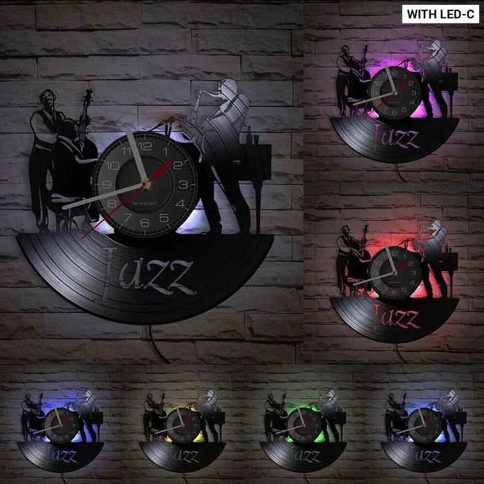 Jazz Band Vinyl Record Wall Clock