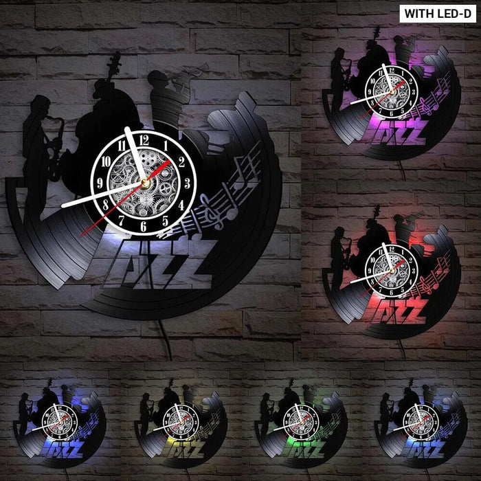Jazz Band Vinyl Record Wall Clock