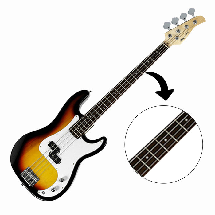 39In Electric Guitar Bass Tuner Music 4-String Instrument Full Size Sunburst