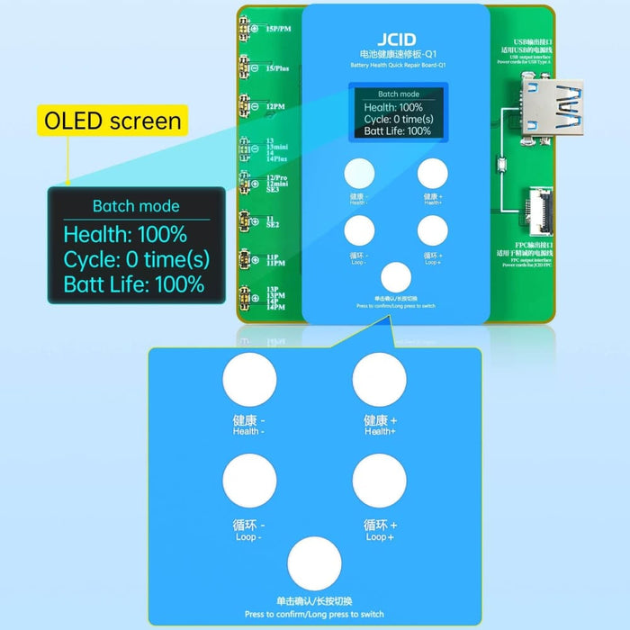Jcid Q1 Battery Health Quick Repair Board For Iphone 11/15