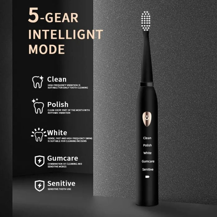 Jianpai Adult Acoustic Electric Toothbrush 5 Gear Mode Usb