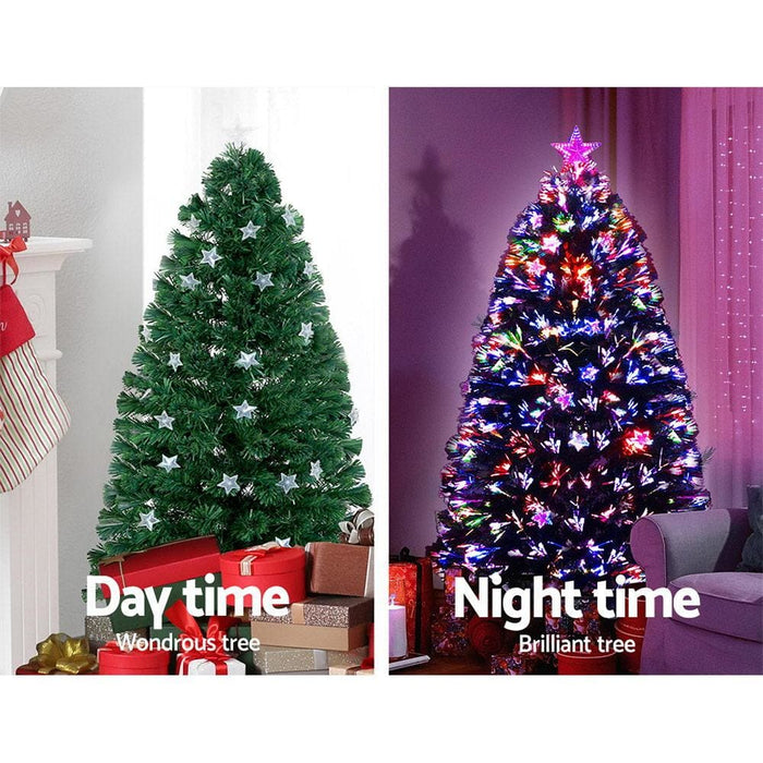 Jingle Jollys 1.2m 4ft Led Christmas Tree Xmas Optic Fiber