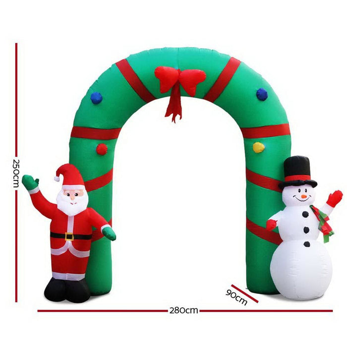 Jingle Jollys 2.8m Christmas Inflatable Giant Arch Way